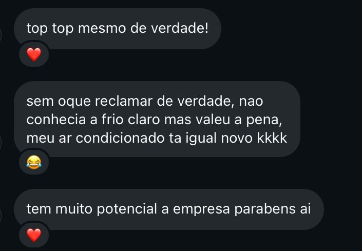 Avaliação de cliente - FrioClaro